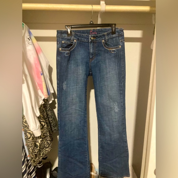 Vintage Cache Jeans Stitch Detailing Pocket Flare Leg Women's Size 10 - Picture 1 of 6